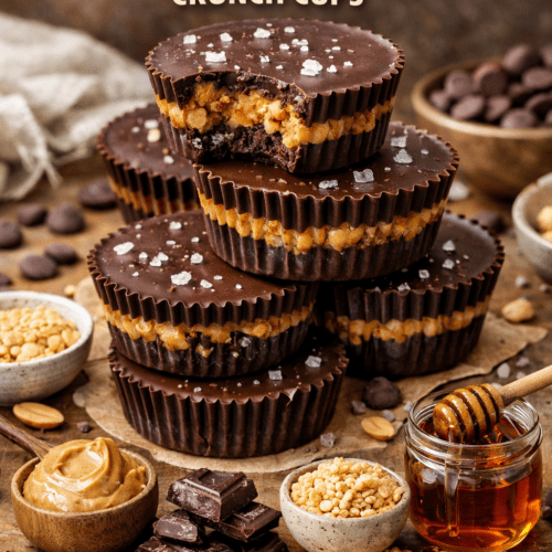 healthy no bake chocolate peanut butter crunch cups
