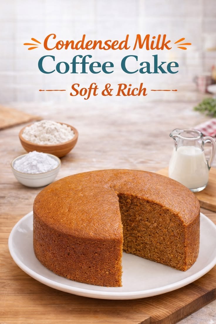 Soft & Rich Condensed Milk Coffee Cake (Easy Homemade Recipe)
