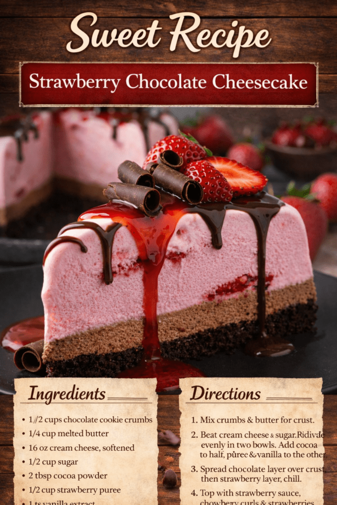 strqwbery chocolate cheesecake