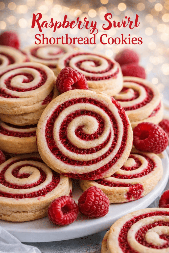 Raspberry Swirl Shortbread Cookies