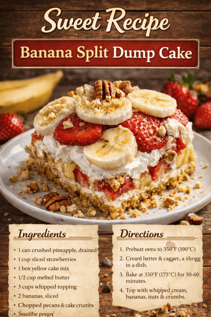 banana split dump cake