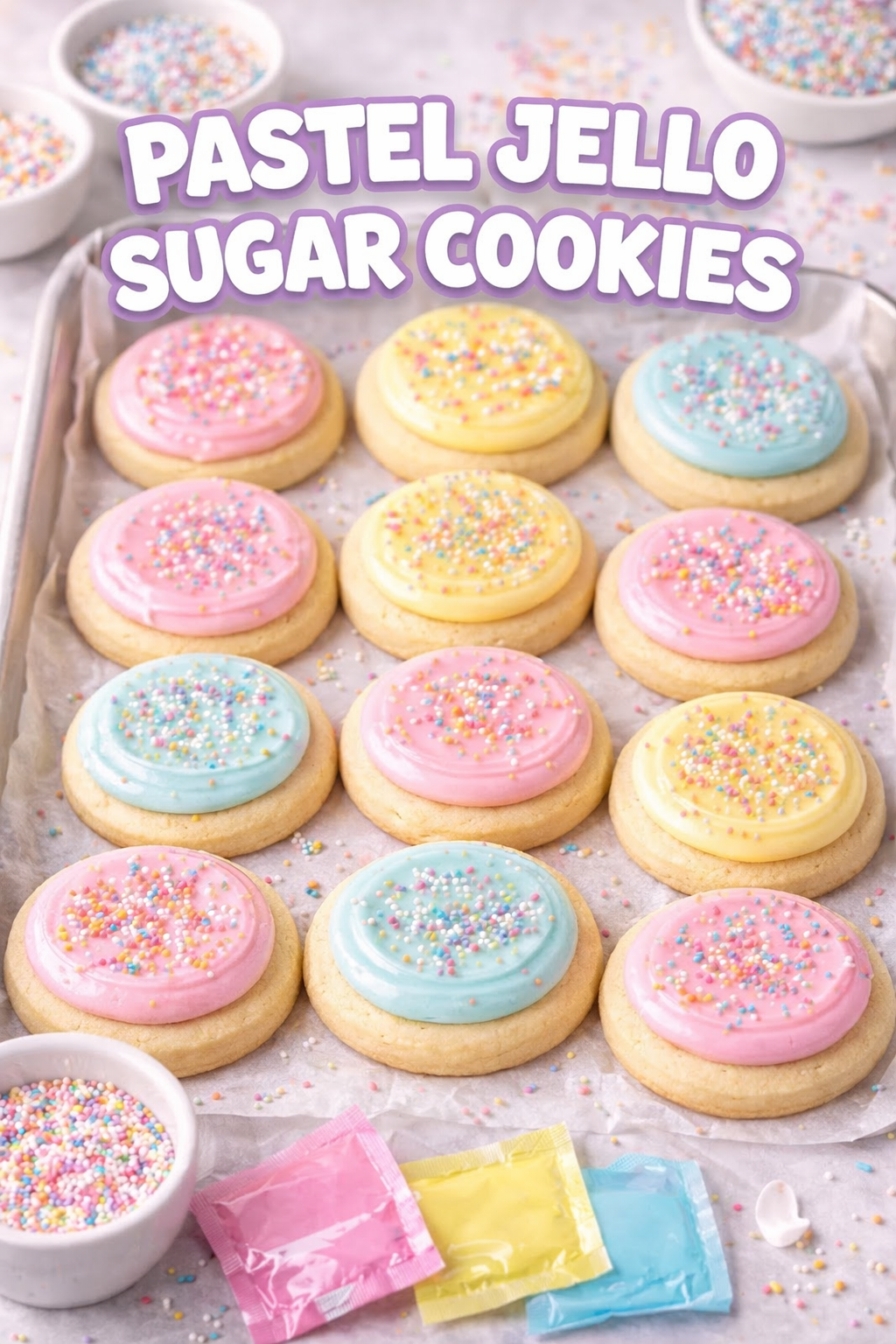 Easy Colorful Sugar Cookies with Jell-O