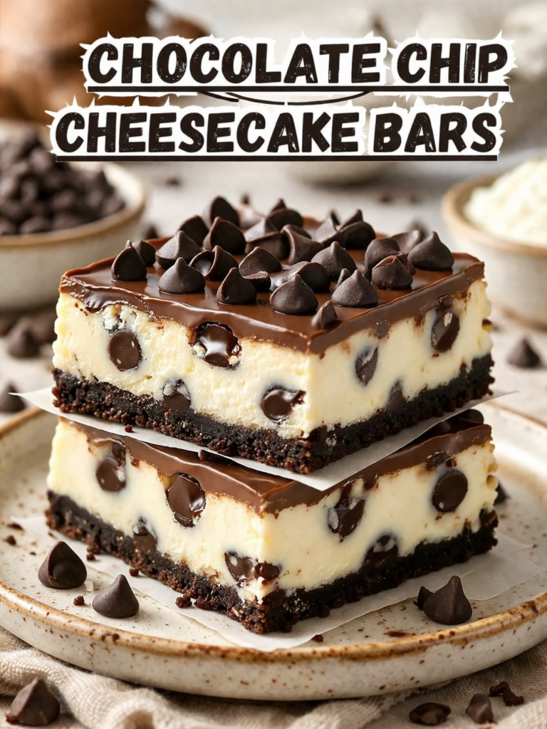 chocolate chip cheescake bars