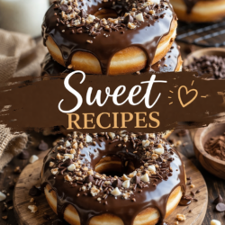 Chocolate Glazed Donuts with Crunchy Toppings