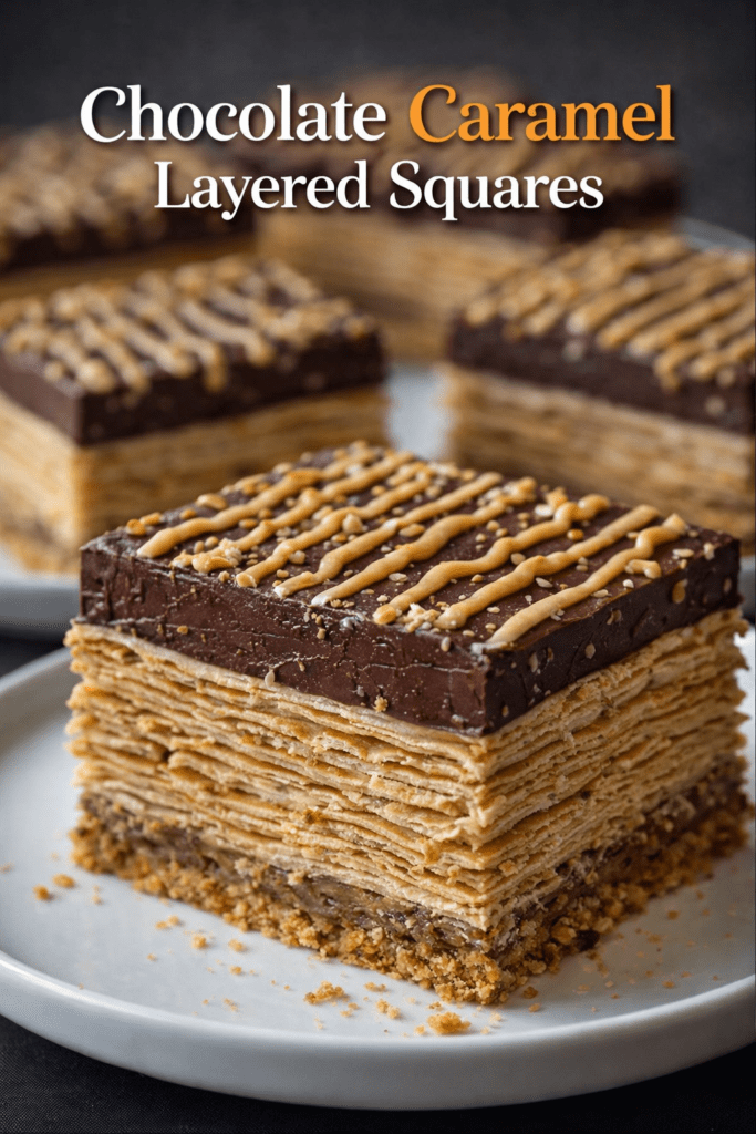 Chocolate Caramel Layered Squares