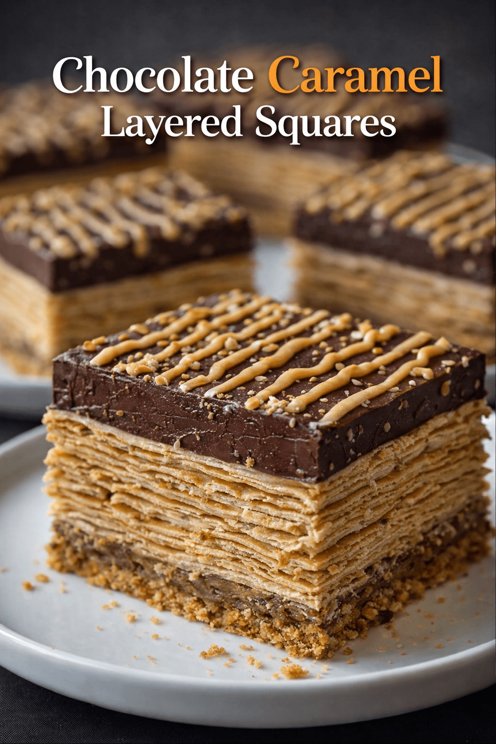 Chocolate Caramel Layered Squares