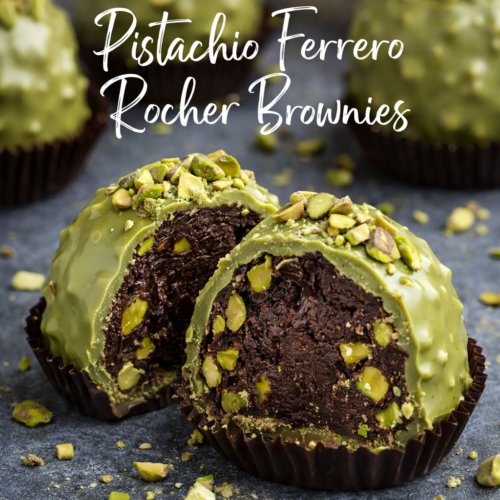 Pistachio Ferrero Rocher Brownie Bites