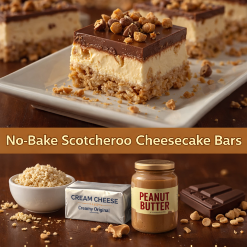No-Bake Scotcharoo Cheesecake Bars