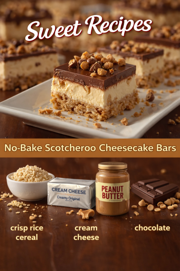 No-Bake Scotcharoo Cheesecake Bars