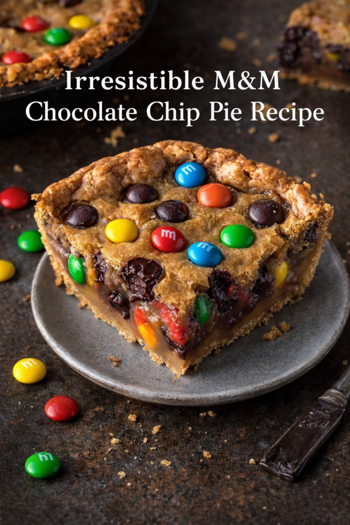 Irresistible M&M Chocolate Chip Pie