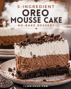 5-Ingredient Oreo Mousse Cake (No-Bake Dessert)