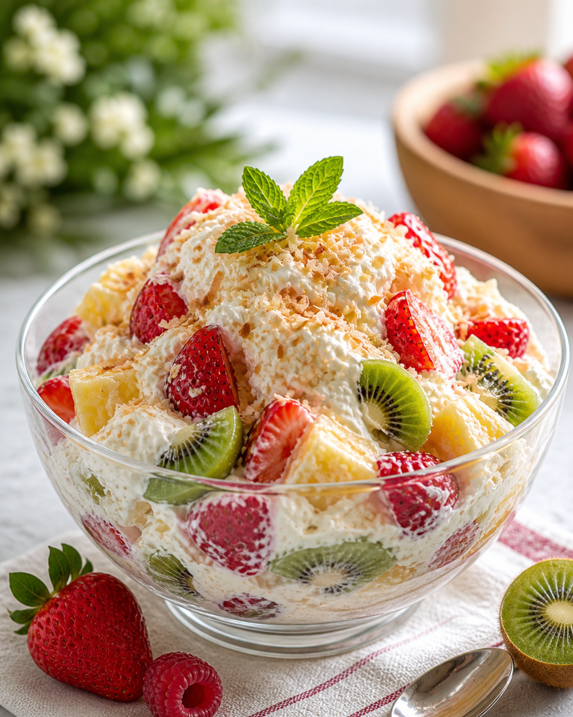 Creamy Tropical Fruit Dessert Salad