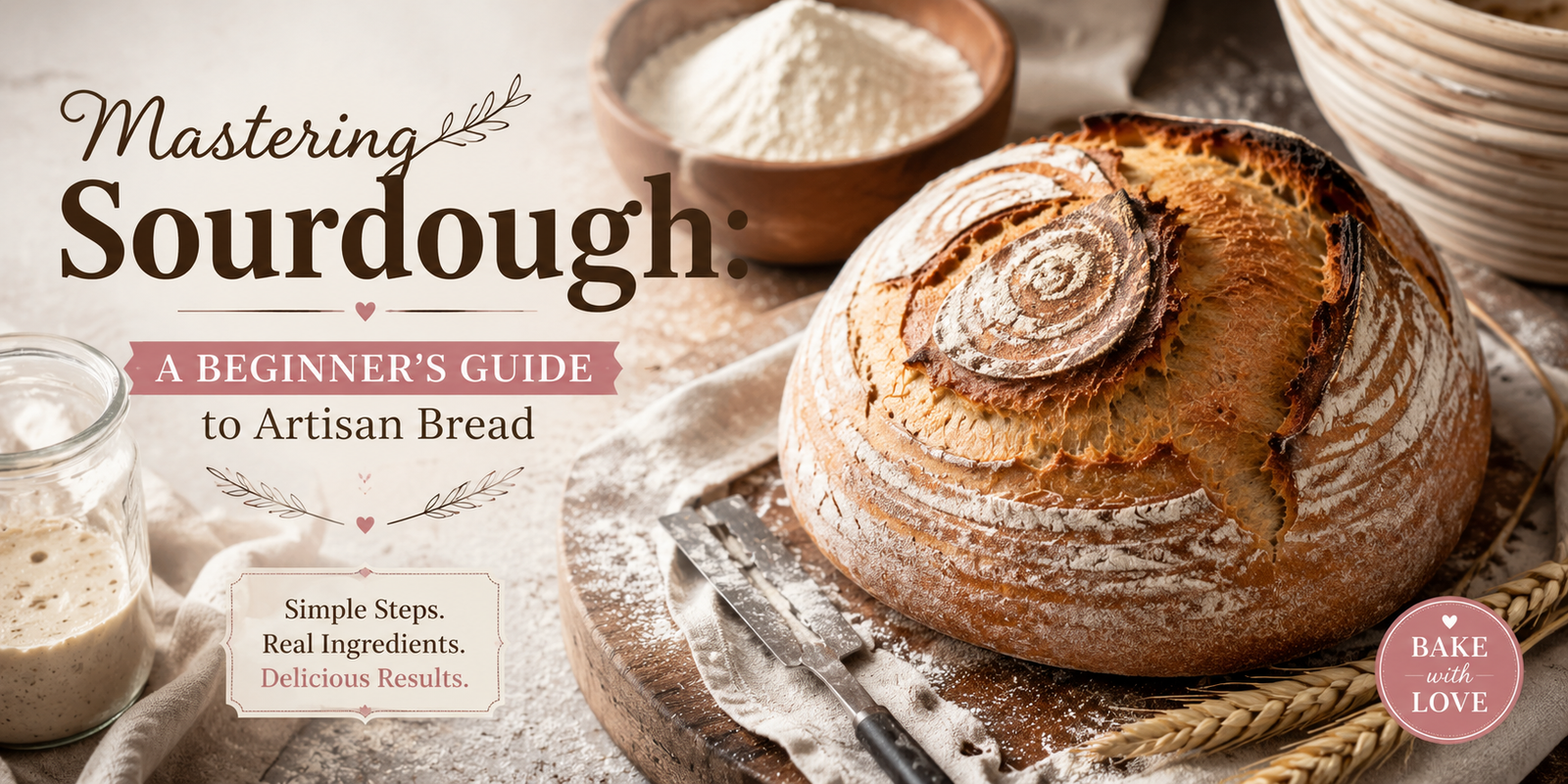 Freshly baked sourdough bread with a crispy crust