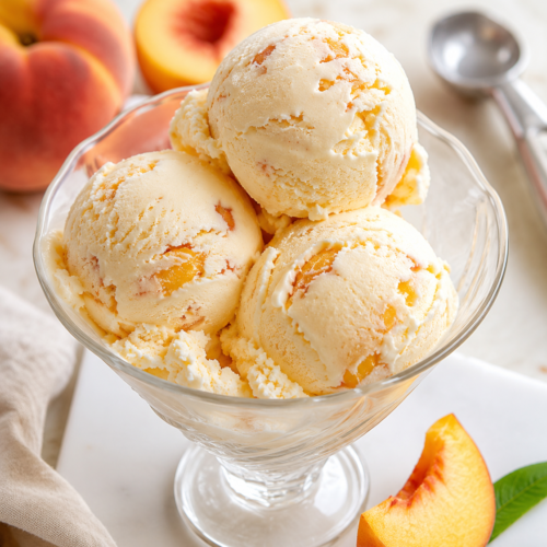 Homemade Peach Ice Cream