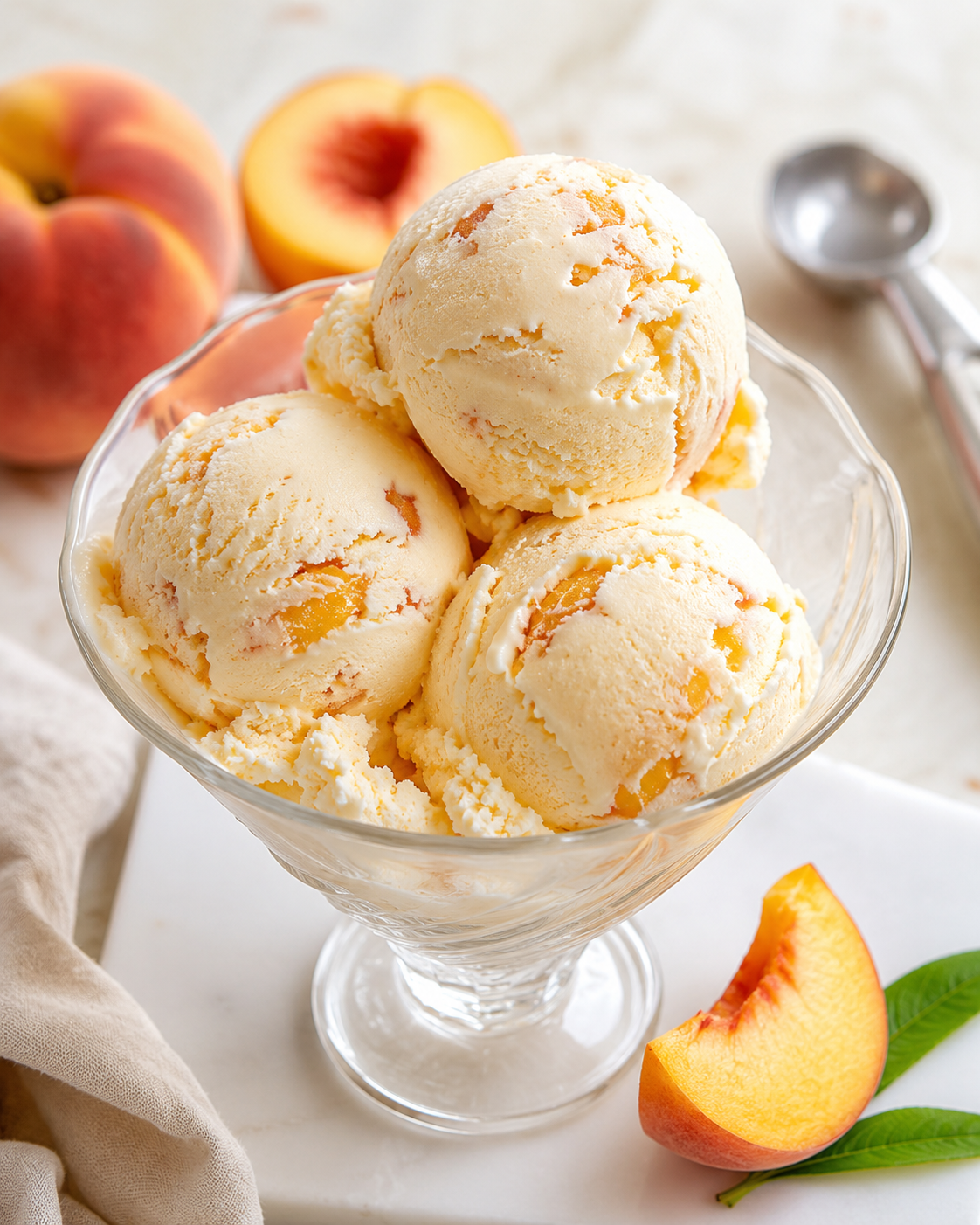 Homemade Peach Ice Cream
