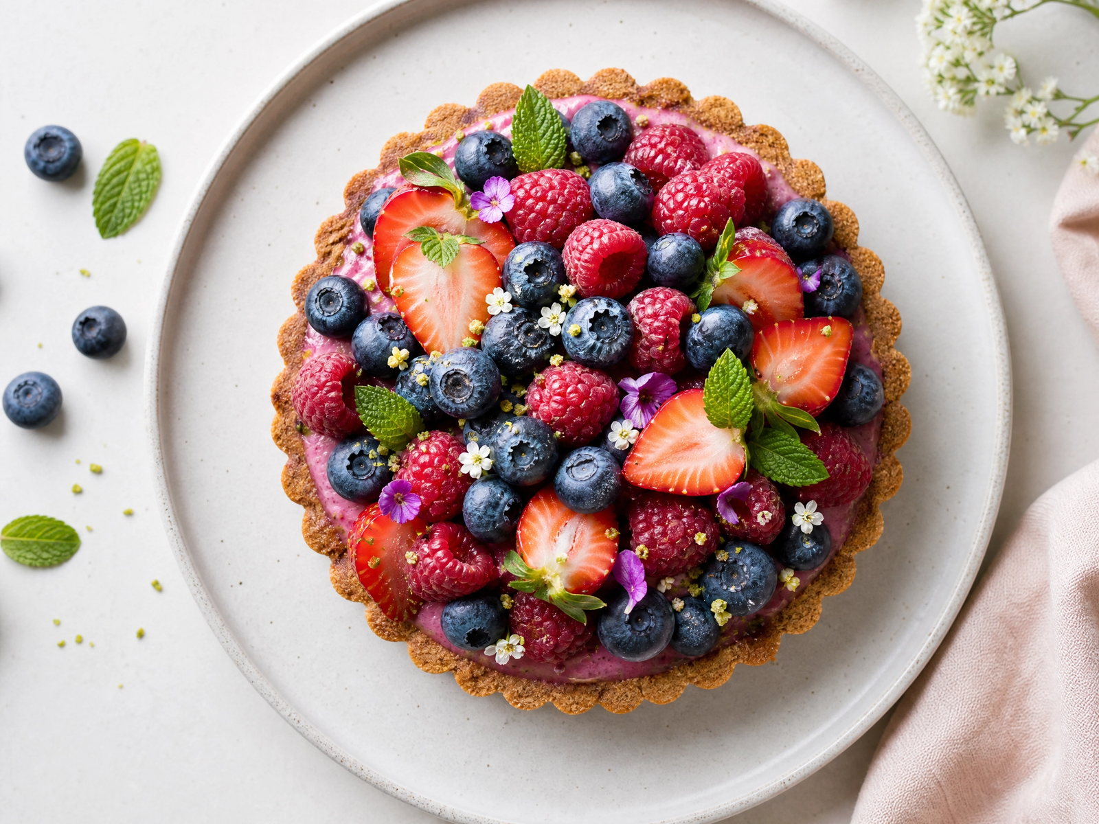 Assortment of colorful vegan desserts